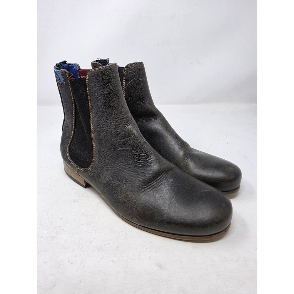 John Fluevog Mens Size 9 Chelsea Boots Radio RCI BBC Black Leather Ankle